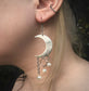 Luna Earrings | Silver Moon + Pearl Earrings