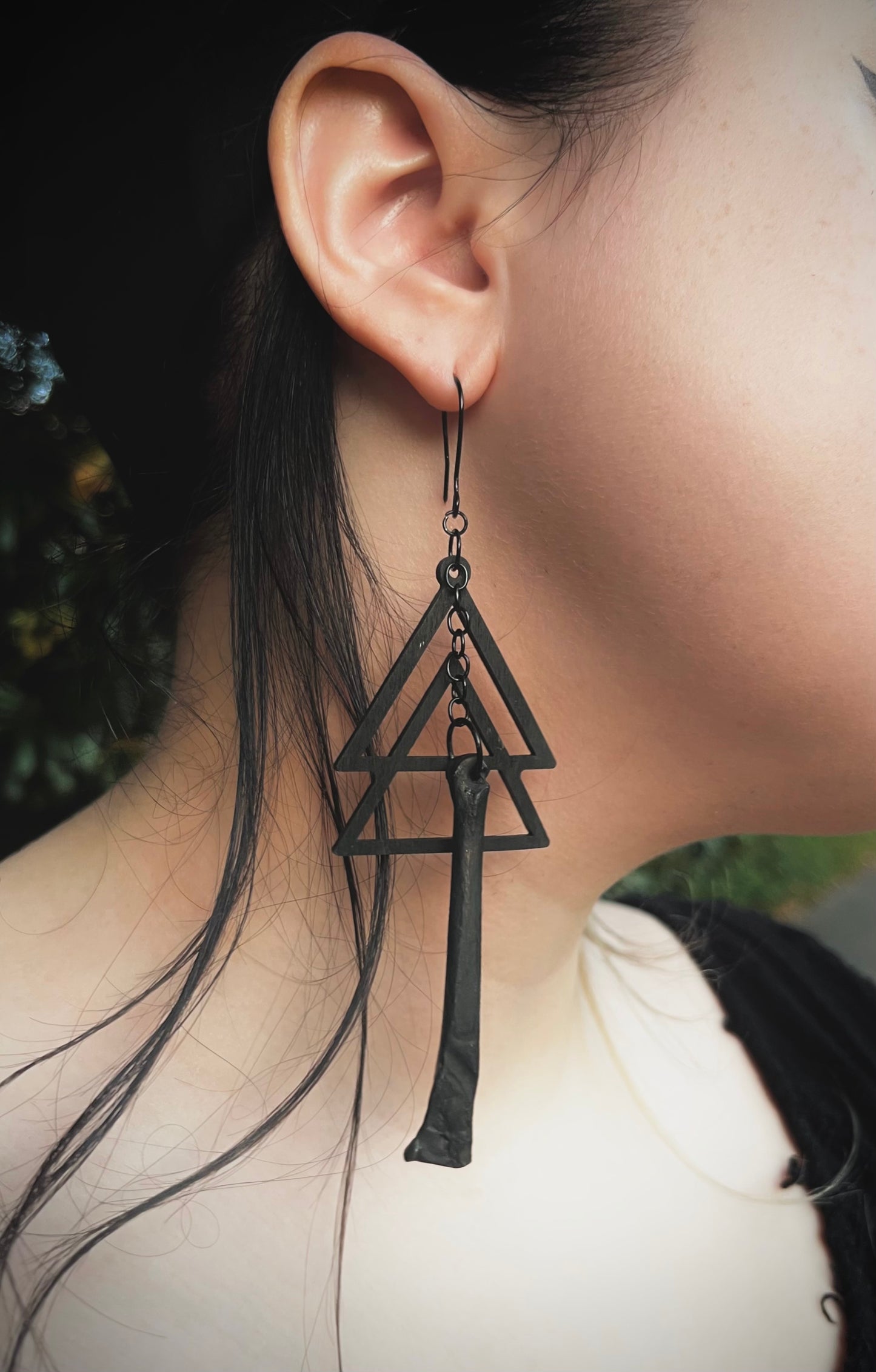 Tesselate Earrings | Geometric Wood + Coyote Bone Earrings