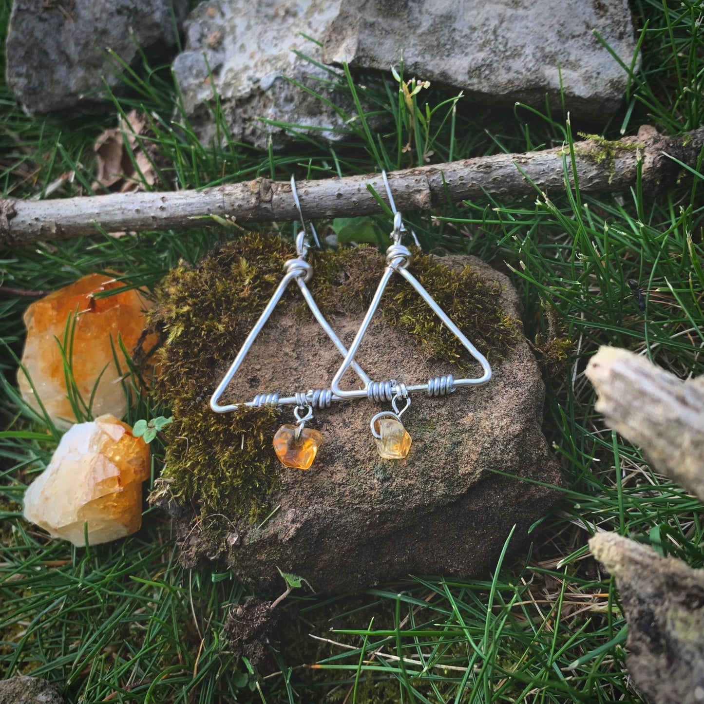 Ignis Earrings | Citrine Wire-Form