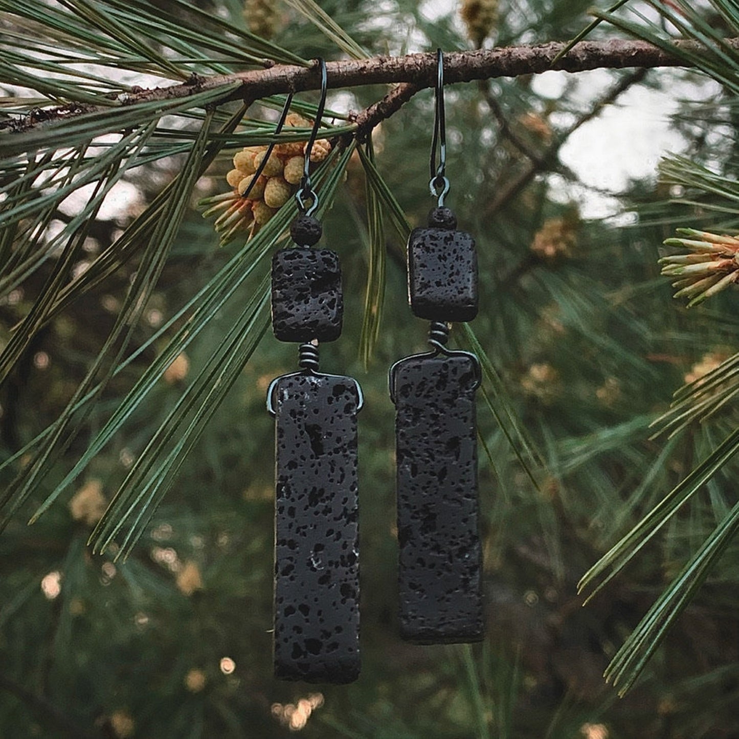 Stoic Earrings | Lava Stone Aromatherapy Earrings